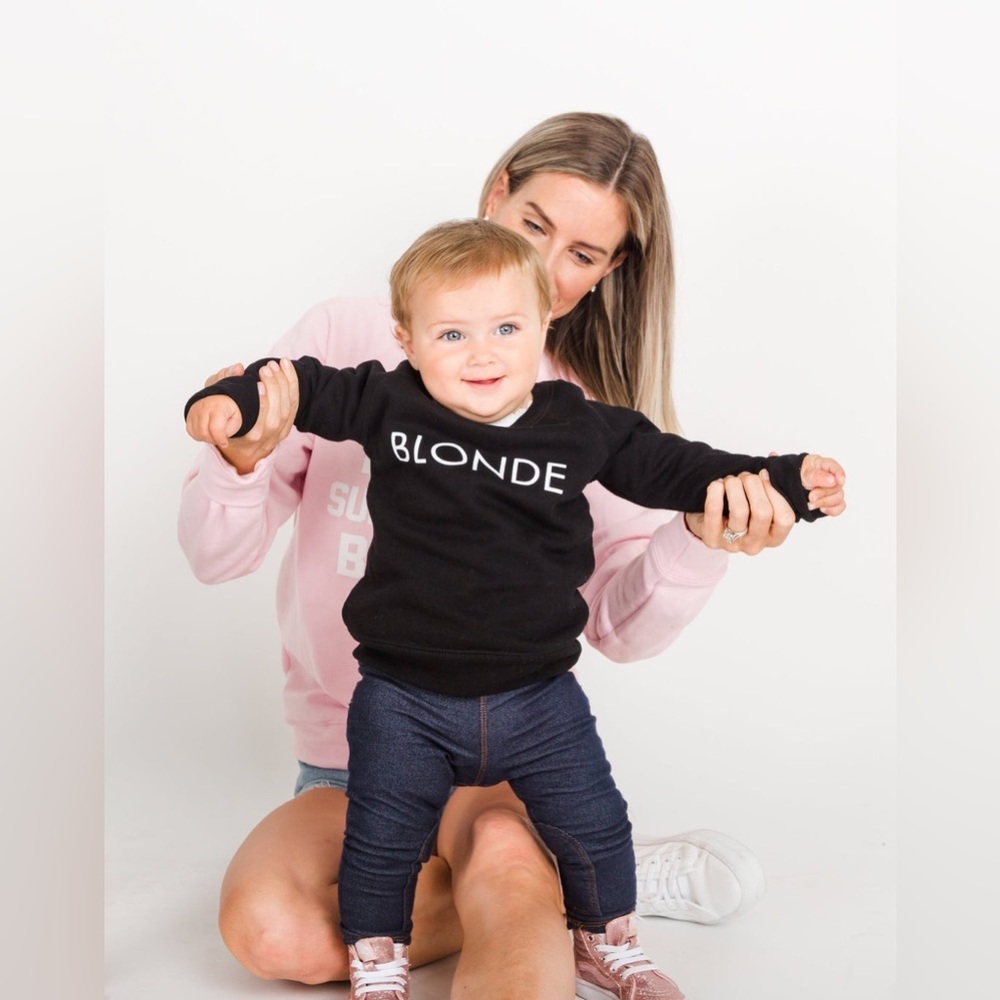 (12-18months) sweatshirt “Blonde” black Brunette the Label NWT